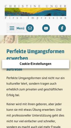 Vorschau der mobilen Webseite www.first-impression.at, First Impression - Christine Unger Typ- und Imageberatung