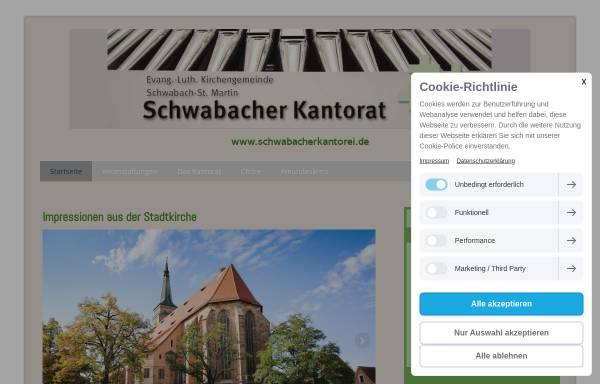 Vorschau von www.schwabacherkantorei.de, Schwabacher Kantorei