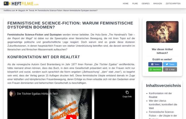 Vorschau von www.feministische-sf.de, Doris Lessing - Feministische phantastisch-utopische Literatur
