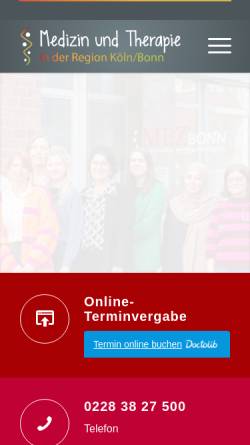 Vorschau der mobilen Webseite www.mezbonn.de, Medizinisches Versorgungszentrum Bonn