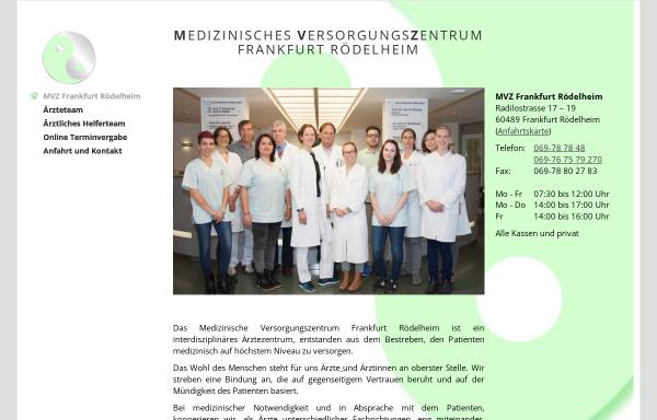 Vorschau von www.mvz-frankfurt-roedelheim.de, MVZ Medizinisches Versorgungszentrum Frankfurt-Rödelheim GmbH