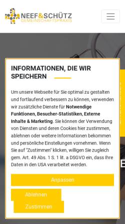 Vorschau der mobilen Webseite www.dr-riehl-neef.de, Praxis Dr. med. G. Riehl und M. Neef