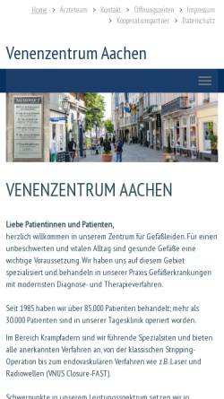 Vorschau der mobilen Webseite www.venenzentrum-aachen.de, Praxisgemeinschaft Katschhof 3 - Blume, Dr. med. Jürgen und Rühlmann, Dr. med. Ulrich