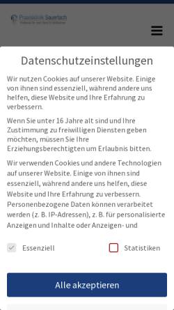 Vorschau der mobilen Webseite www.praxisklinik-sauerlach.de, Praxisklinik Sauerlach