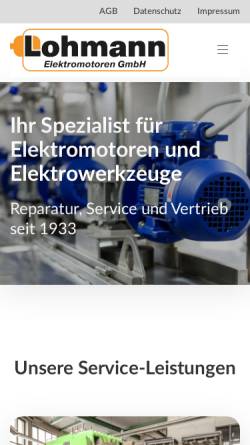 Vorschau der mobilen Webseite www.lohmann-elektromotoren.de, Lohmann Elektromotoren, Inh. Hans-Heinz Kaul e.K.