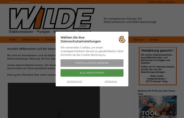Vorschau von www.wildegmbh.de, Wilde GmbH