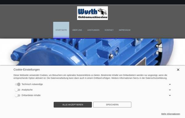 Vorschau von www.wurth-elektromaschinenbau.de, Wurth Elektromaschinenbau, Inh. Thomas Wurth