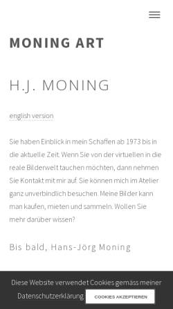 Vorschau der mobilen Webseite www.moning-art.com, Moning, Hans-Jörg