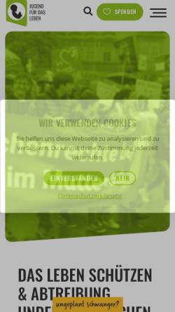 Vorschau der mobilen Webseite jugendfuerdasleben.at, Jugend für das Leben