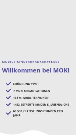 Vorschau der mobilen Webseite www.moki.at, Mobile Kinderbetreuung