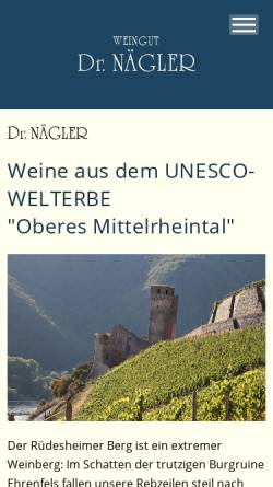 Vorschau der mobilen Webseite www.weingut-dr-naegler.de, Nägler, Weingut Dr.