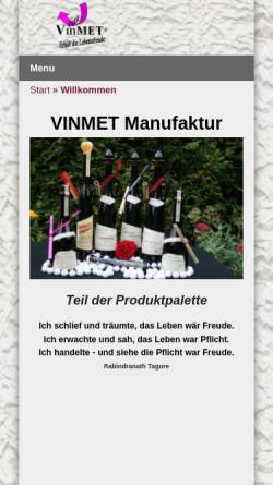 Vorschau der mobilen Webseite www.vinmet.de, VinMet