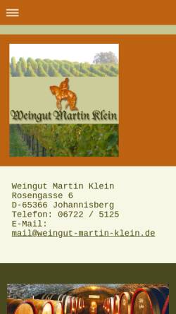 Vorschau der mobilen Webseite weingut-martin-klein.de, Weingut Martin Klein
