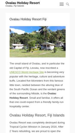 Vorschau der mobilen Webseite www.owlfiji.com, Ovalau Holiday Resort, Ovalu