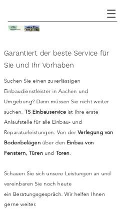 Vorschau der mobilen Webseite tseinbauservice.de, TS Einbauservice GbR
