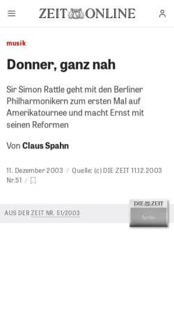 Vorschau der mobilen Webseite www.zeit.de, Donner, ganz nah