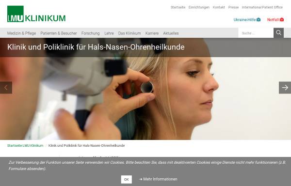 Vorschau von hno.klinikum.uni-muenchen.de, Klinik und Poliklinik für Hals-Nasen-Ohrenheilkunde der Ludwig-Maximilians-Universität München