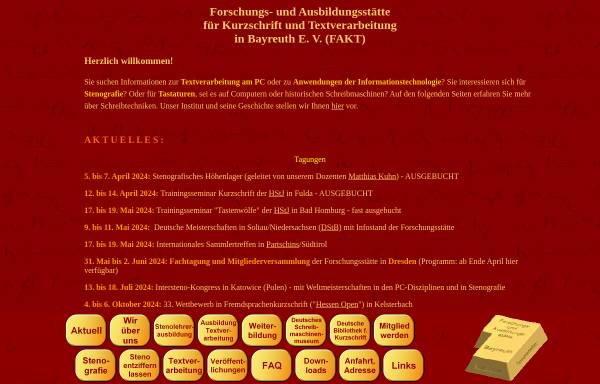 Vorschau von www.forschungsstaette.de, Forschungs- und Ausbildungsstätte für Kurzschrift und Textverarbeitung in Bayreuth e. V.