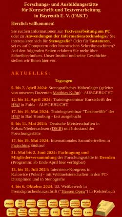 Vorschau der mobilen Webseite www.forschungsstaette.de, Forschungs- und Ausbildungsstätte für Kurzschrift und Textverarbeitung in Bayreuth e. V.