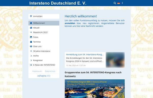 Vorschau von www.intersteno.de, Landesgruppe Deutschland der INTERSTENO e. V.