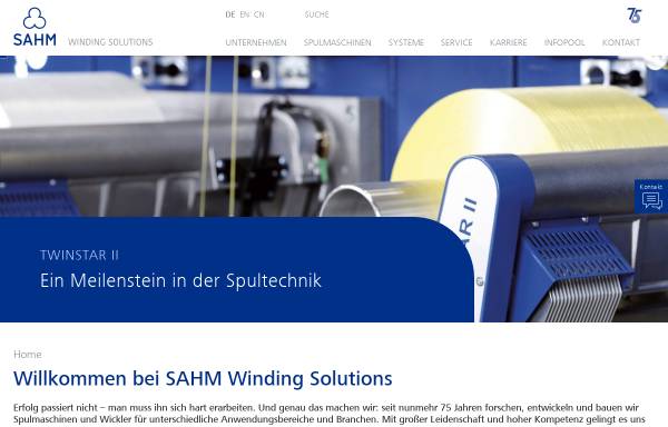 Vorschau von www.sahmwinder.de, Georg Sahm GmbH & Co. KG