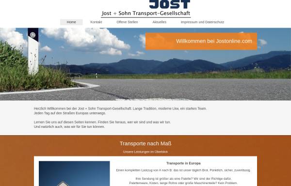 Vorschau von www.jostonline.com, Jost + Sohn Transport-Gesellschaft mbH