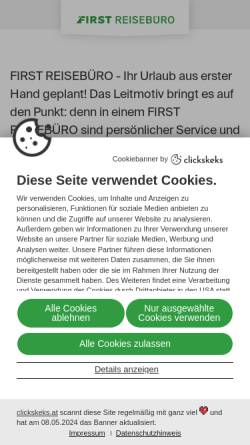 Vorschau der mobilen Webseite www.first-reisebuero.de, Reisebüro am Markt GmbH