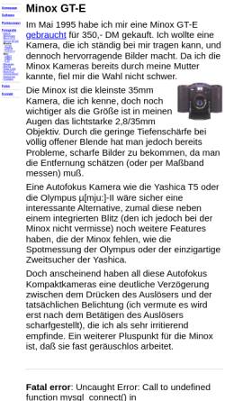 Vorschau der mobilen Webseite www.steffensiebert.de, Erfahrungsbericht zur Minox GT-E