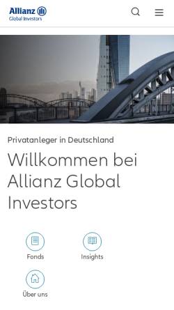 Vorschau der mobilen Webseite de.allianzgi.com, Allianz Global Investors Kapitalanlagegesellschaft mbH