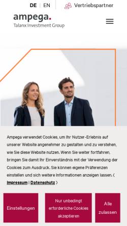 Vorschau der mobilen Webseite www.ampega.de, Ampega Investment AG