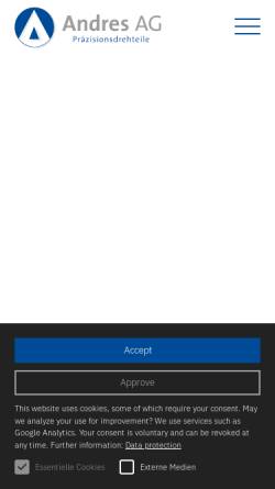 Vorschau der mobilen Webseite www.andresag.ch, Andres AG