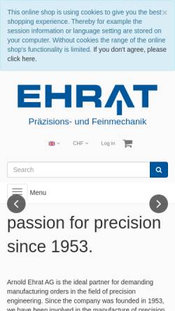 Vorschau der mobilen Webseite www.ehrat-ag.ch, Arnold Ehrat AG