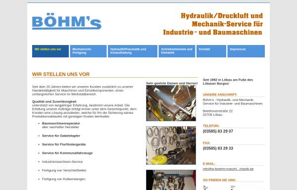 Vorschau von www.w-boehm-maschinenbaumechanik.de, Böhm's - Baumaschinenhandel, Inh. Dip.-Wirt.-Ing. (FH) Wolfram Böhm