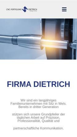 Vorschau der mobilen Webseite www.dietrich.co.at, Dietrich Werkzeugbau-Schärfdienst