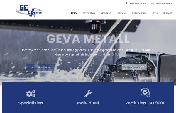 Vorschau von www.geva-metall.de, GEVA Metallbearbeitung GmbH