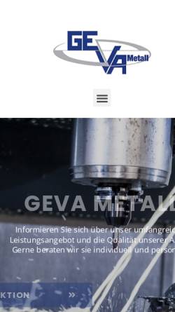 Vorschau der mobilen Webseite www.geva-metall.de, GEVA Metallbearbeitung GmbH