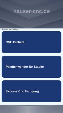 Vorschau der mobilen Webseite www.hauser-cnc.de, Herbert A. Hauser
