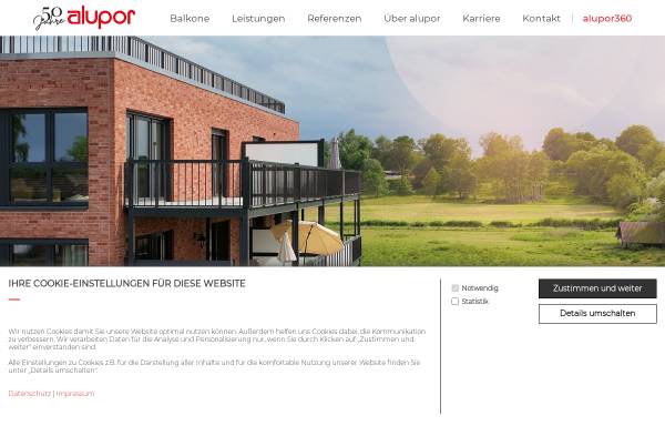 Vorschau von www.alupor.de, Fassaden + Balkongeländer GmbH