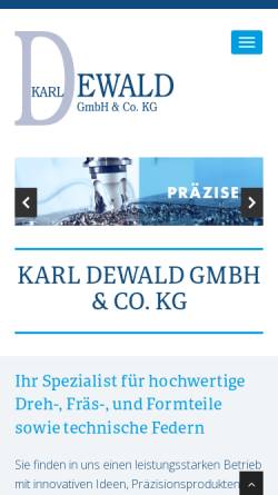 Vorschau der mobilen Webseite www.karl-dewald.de, Karl Dewald GmbH & Co. KG