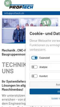 Vorschau der mobilen Webseite www.proftech.ch, Proftech AG