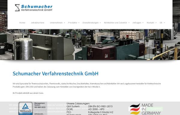 Vorschau von schumacher-verfahrenstechnik.de, Schumacher Verfahrenstechnik, Inh. Mark Schumacher