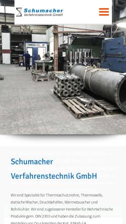 Vorschau der mobilen Webseite schumacher-verfahrenstechnik.de, Schumacher Verfahrenstechnik, Inh. Mark Schumacher
