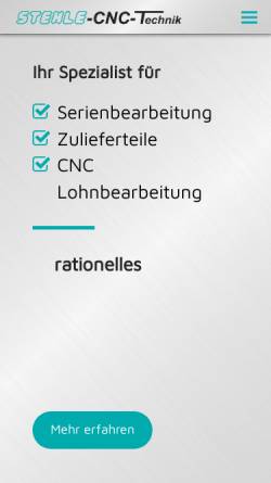 Vorschau der mobilen Webseite www.stehle-cnctechnik.de, Stehle Technik, Inh. Willi Stehle