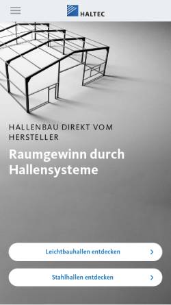 Vorschau der mobilen Webseite www.haltec.de, Haltec Hallensysteme GmbH