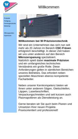 Vorschau der mobilen Webseite www.wpraez.de, W-Präzisionstechnik