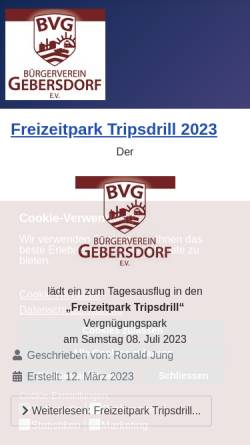 Vorschau der mobilen Webseite bv-gebersdorf.de, Bürgerverein Gebersdorf e.V