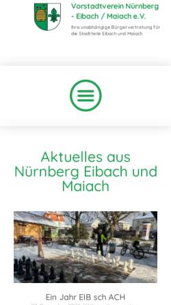 Vorschau der mobilen Webseite www.eibach-maiach.de, Vorstadtverein Nürnberg-Eibach/Maiach