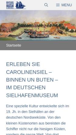 Vorschau der mobilen Webseite www.deutsches-sielhafenmuseum.de, Carolinensiel, Deutsches Sielhafenmuseum