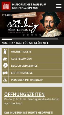 Vorschau der mobilen Webseite museum.speyer.de, Speyer, Historisches Museum der Pfalz