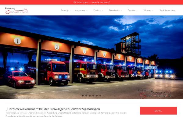 Vorschau von www.feuerwehr-sigmaringen.de, Freiwillige Feuerwehr Sigmaringen